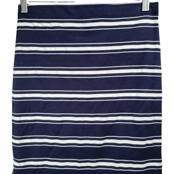 Max Studio Navy & White‎ Striped Midi Pencil Skirt Size XS - Picture 4 of 7